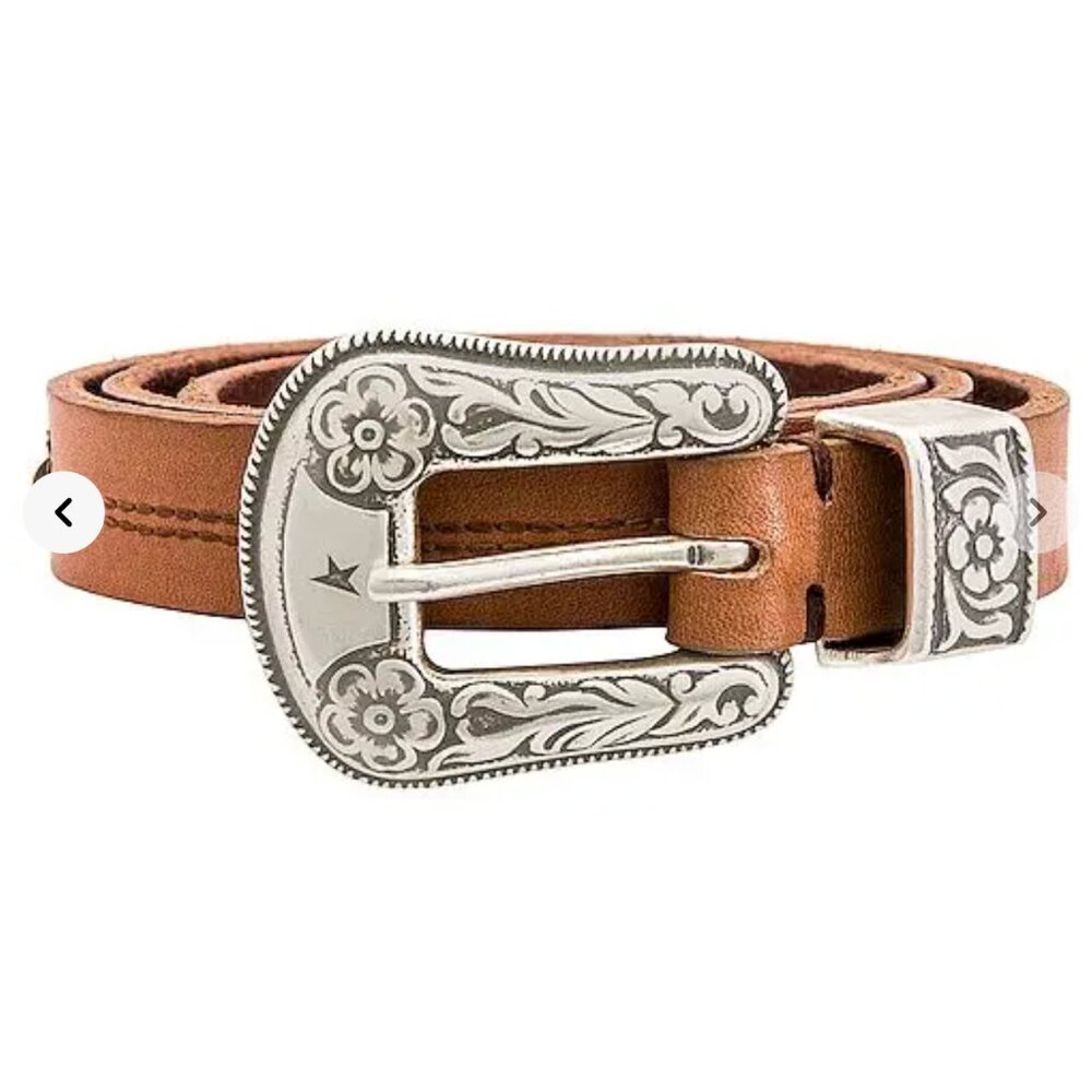 Golden Goose Hip Lace Washed Belt in Cuoio